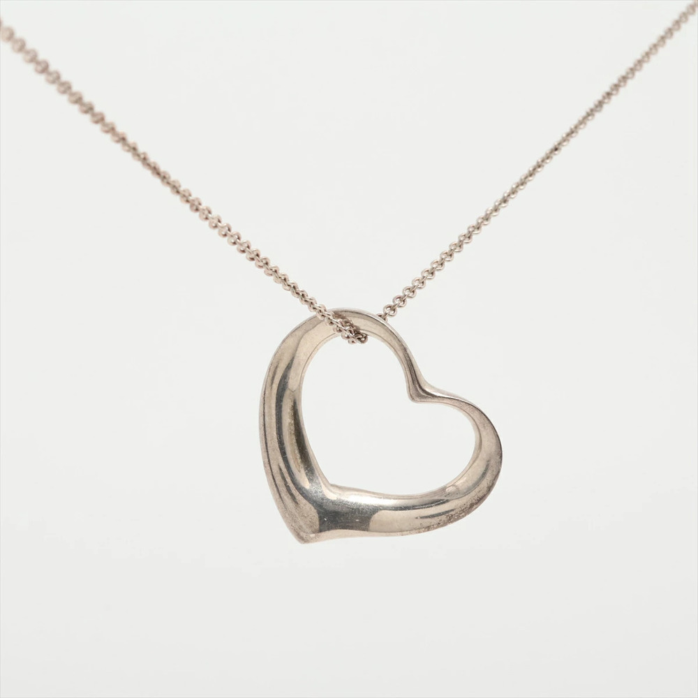 Tiffany Co Open Heart Necklace Sterling Silver